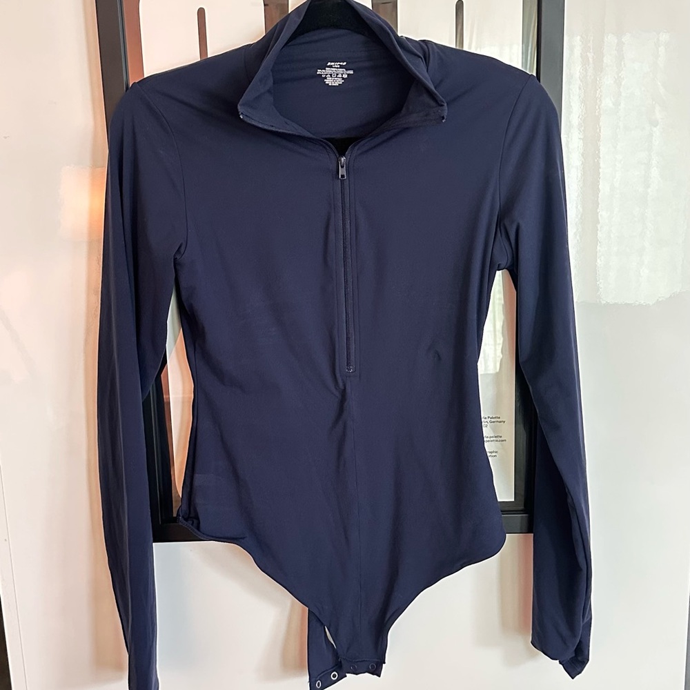 SKIMS Navy Long Sleeve Bodysuit